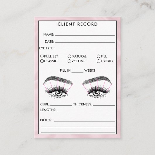 Lash Client Record Add Logo Business Card Visitenkarte (Vorderseite)