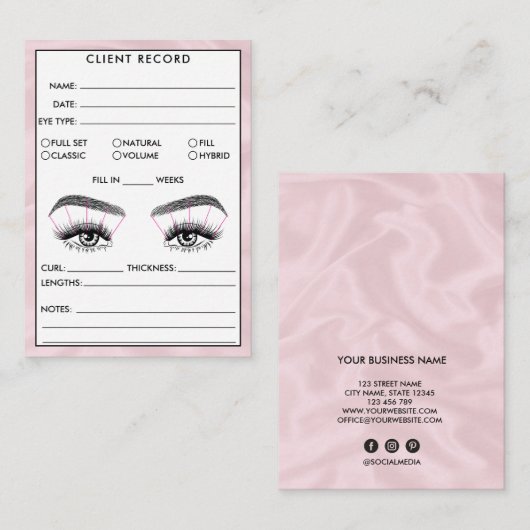 Lash Client Record Add Logo Business Card Visitenkarte (Vorne/Hinten)