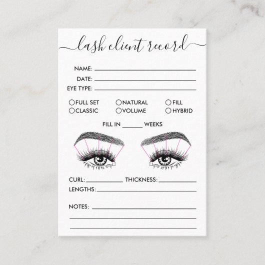 Lash-Client-Record-Add-Logo Einfach Modernes Minim Visitenkarte (Vorderseite)