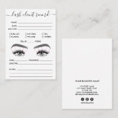 Lash-Client-Record-Add-Logo Einfach Modernes Minim Visitenkarte (Vorne/Hinten)