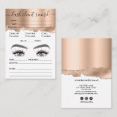 Lash Client Record Add Logo Rose Gold Tee Visitenkarte (Vorne/Hinten)