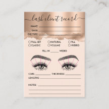 Lash Client Record Add Logo Rose Gold Teergeschäft