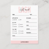 Lash Client Record Feminine Blush Pink Moderne Visitenkarte (Vorderseite)