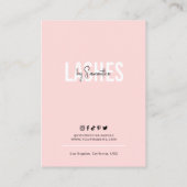 Lash Client Record Feminine Blush Pink Moderne Visitenkarte (Rückseite)