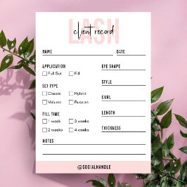 Lash Client Record Feminine Blush Pink Moderne Visitenkarte