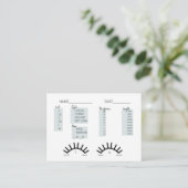 Lash-Client-Record-Karte Visitenkarte (Stehend Vorderseite)