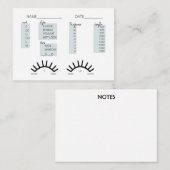 Lash-Client-Record-Karte Visitenkarte (Vorne/Hinten)