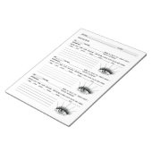 Lash Client Record, Lash Extensions Client Notizblock (angewinkelt)