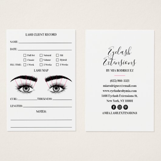 Lash Client Record Wimpern Erweiterungen modern we (Vorne & Hinten)