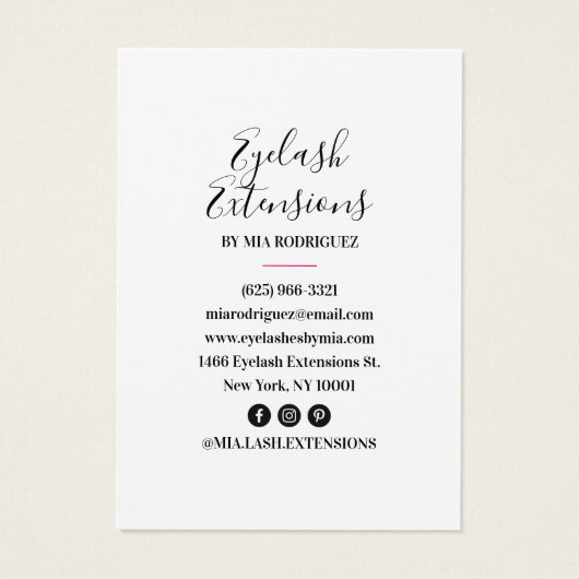 Lash Client Record Wimpern Erweiterungen modern we (Rückseite)