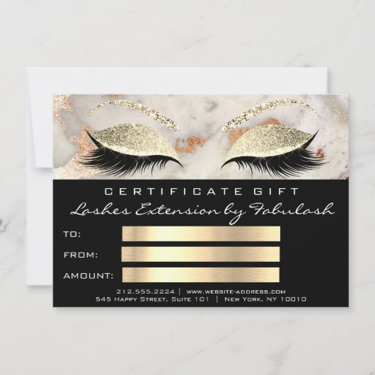 Lash Coral Marmor Makeup Black Certificate Geschen (Vorderseite)