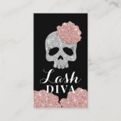 Lash Diva Glitzer Beauty Skull Eyelash Erweiterung Visitenkarte (Vorderseite)