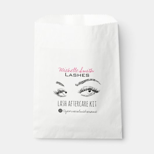 Lash-Erweiterung Lashes Brow Pink Lash Aftercare K Geschenktütchen (Vorderseite)