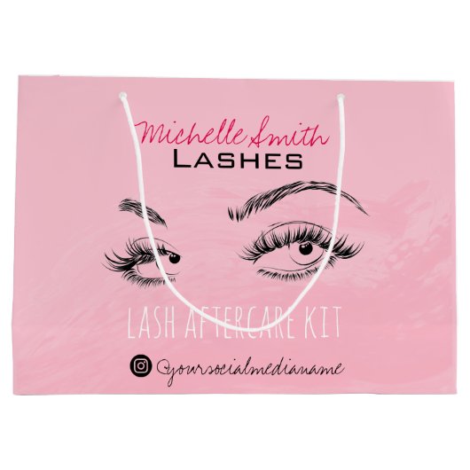 Lash-Erweiterung Lashes Brow Pink Lash Aftercare K Große Geschenktüte (Rückseite)
