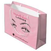 Lash-Erweiterung Lashes Brow Pink Lash Aftercare K Große Geschenktüte (Rückseite Schrägansicht)