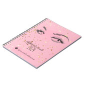 Lash-Erweiterung Lashes Gold Glitzer Termine Notizblock (Linke Seite)