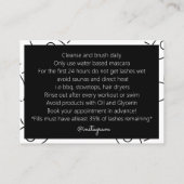 Lash-Erweiterungen Aftercare-Karte Visitenkarte (Rückseite)