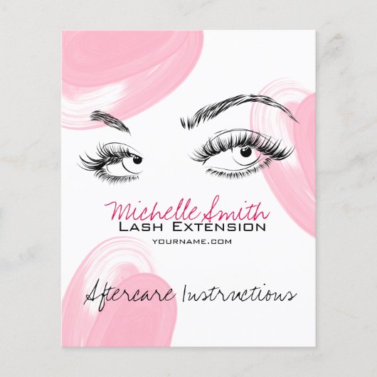 Lash-Erweiterungen Makeup Aftercare Instructions S Flyer (Vorne)