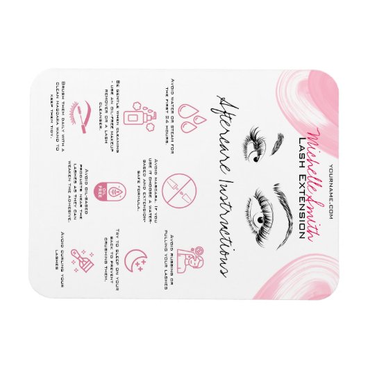 Lash-Erweiterungen Makeup Aftercare Instructions S Magnet (Horizontal)