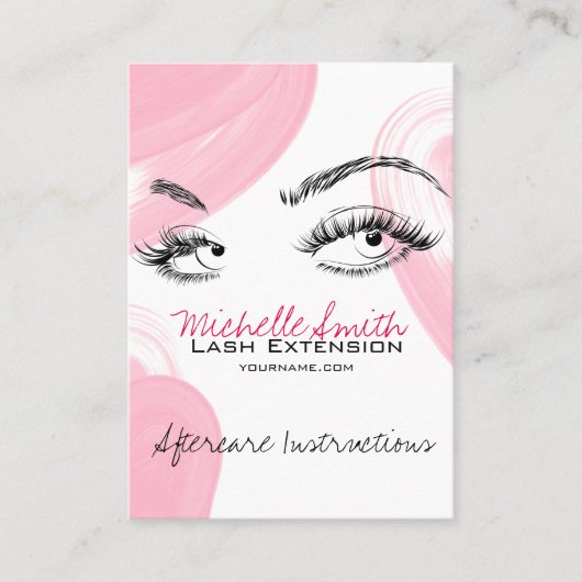 Lash-Erweiterungen Makeup Aftercare Instructions S Terminkarte (Vorderseite)