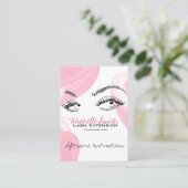Lash-Erweiterungen Makeup Aftercare Instructions S Terminkarte (Stehend Vorderseite)