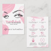 Lash-Erweiterungen Makeup Aftercare Instructions S Terminkarte (Vorne/Hinten)