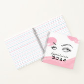 Lash-Erweiterungen Makeup Pink Wasserfarbe Ernennu Notizblock (Innenseite)