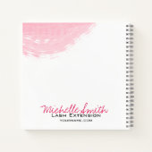 Lash-Erweiterungen Makeup Pink Wasserfarbe Ernennu Notizblock (Rückseite)
