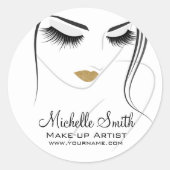 Lash-Erweiterungen mit langen Blitzen Runder Aufkleber (Vorderseite)