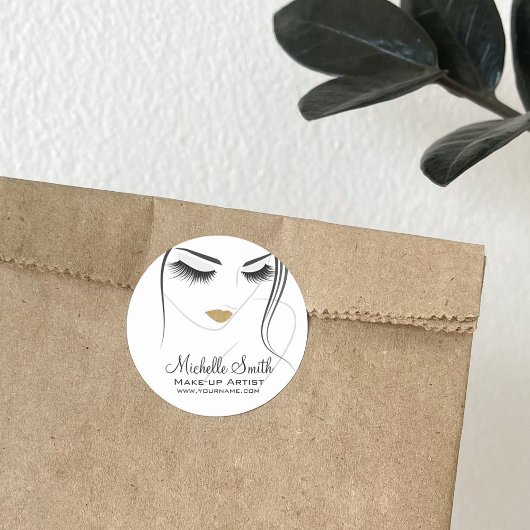 Lash-Erweiterungen mit langen Blitzen Runder Aufkleber