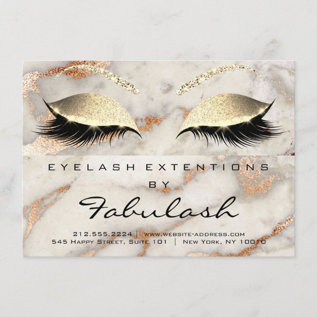 Lash Extension Aftercare Instruction Copper Marble (Vorderseite)