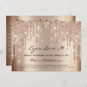 Lash Extension Aftercare Instruction Skinn Glitzer Einladung (Vorne/Hinten)