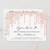 Lash Extension Aftercare Instruction Spark Glitzer Einladung (Vorne/Hinten)