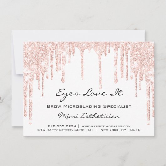 Lash Extension Aftercare Instruction Spark Glitzer Einladung (Vorderseite)