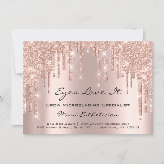 Lash Extension Aftercare Instruction Spark Glitzer Einladung (Vorderseite)