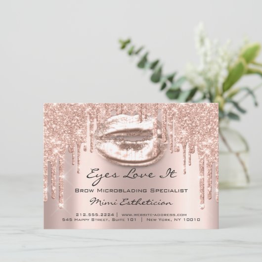 Lash Extension Aftercare Instruction Spark Kiss Einladung (Stehend Vorderseite)