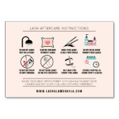Lash Extension Aftercare Instructions Care Card Tischnummer (Rückseite)