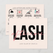 Lash Extension Aftercare Instructions Flyer Card (Vorne/Hinten)