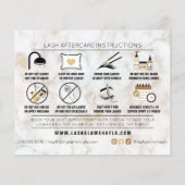 Lash Extension Aftercare Instructions Marmorkarte (Rückseite)