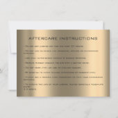 Lash Extension Aftercare Instructions Sepia Gold Einladung (Rückseite)