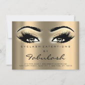 Lash Extension Aftercare Instructions Sepia Gold Einladung (Vorderseite)