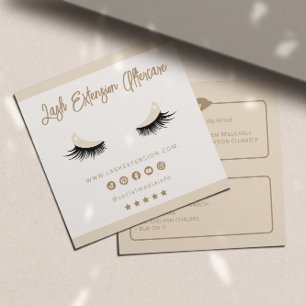 Lash Extension Aftercare Socialmedia Minimalistisc Quadratische Visitenkarte