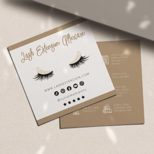 Lash Extension Aftercare Socialmedia Neutral Beige Quadratische Visitenkarte