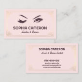 Lash Extension Brows Artist Pink und Gold Visitenkarte (Vorne/Hinten)