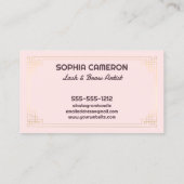 Lash Extension Brows Artist Pink und Gold Visitenkarte (Rückseite)