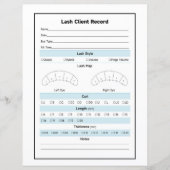 Lash Extension Client-Record (Vorderseite)