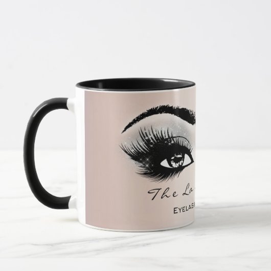 Lash Extension Eye Makeup Artist Studio Grau Rose Tasse (Links)
