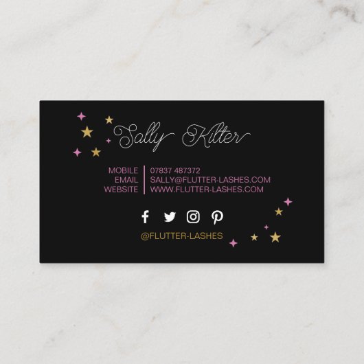 Lash Extension Lashes Beautician Beauty Make up Visitenkarte (Rückseite)