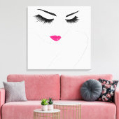 Lash Extension Line Art von Woman Face Lashes Leinwanddruck (Insitu (Wohnzimmer))
