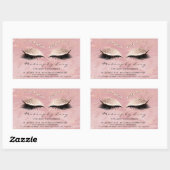 Lash Extension Makeup Beauty Marble Pink Glitzer Rechteckiger Aufkleber (Blatt)